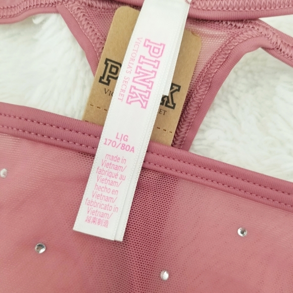 Victoria's Secret PINK Strappy String Thong Panty NWT Rhinestone Crystal's - Picture 5 of 12